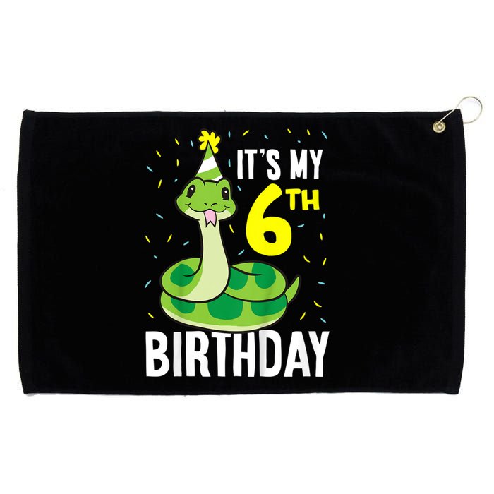 Kids Snakes Its My 6th Birthday 6 Year Old Birthday Grommeted Golf Towel