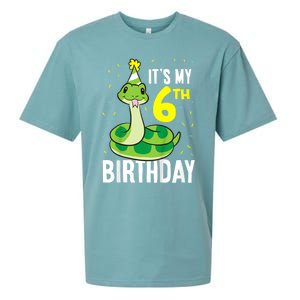 Kids Snakes Its My 6th Birthday 6 Year Old Birthday Sueded Cloud Jersey T-Shirt