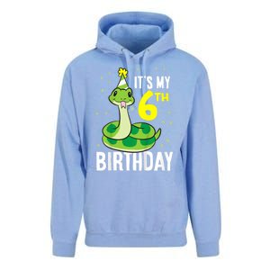 Kids Snakes Its My 6th Birthday 6 Year Old Birthday Unisex Surf Hoodie