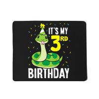 Kids Snakes Its My 3rd Birthday 3 Year Old Birthday Mousepad