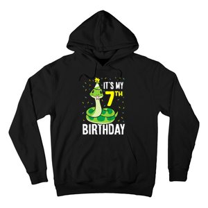 Kids Snakes Its My 7th Birthday 7 Year Old Birthday Hoodie