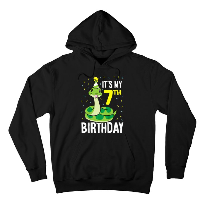 Kids Snakes Its My 7th Birthday 7 Year Old Birthday Hoodie