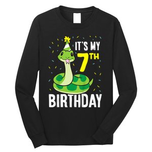 Kids Snakes Its My 7th Birthday 7 Year Old Birthday Long Sleeve Shirt