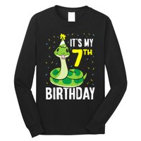 Kids Snakes Its My 7th Birthday 7 Year Old Birthday Long Sleeve Shirt