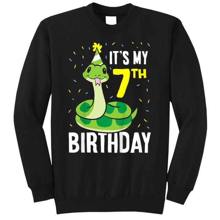 Kids Snakes Its My 7th Birthday 7 Year Old Birthday Sweatshirt