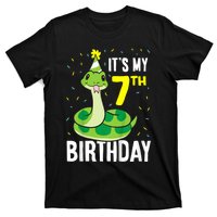 Kids Snakes Its My 7th Birthday 7 Year Old Birthday T-Shirt