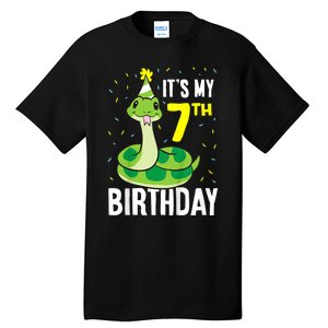 Kids Snakes Its My 7th Birthday 7 Year Old Birthday Tall T-Shirt