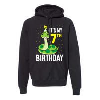 Kids Snakes Its My 7th Birthday 7 Year Old Birthday Premium Hoodie