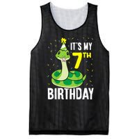 Kids Snakes Its My 7th Birthday 7 Year Old Birthday Mesh Reversible Basketball Jersey Tank