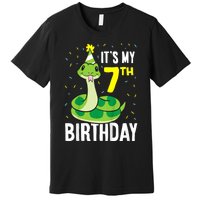 Kids Snakes Its My 7th Birthday 7 Year Old Birthday Premium T-Shirt