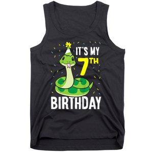 Kids Snakes Its My 7th Birthday 7 Year Old Birthday Tank Top