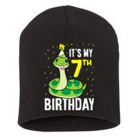 Kids Snakes Its My 7th Birthday 7 Year Old Birthday Short Acrylic Beanie