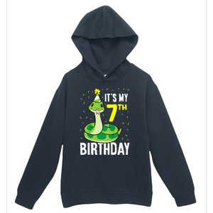 Kids Snakes Its My 7th Birthday 7 Year Old Birthday Urban Pullover Hoodie