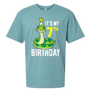 Kids Snakes Its My 7th Birthday 7 Year Old Birthday Sueded Cloud Jersey T-Shirt