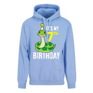 Kids Snakes Its My 7th Birthday 7 Year Old Birthday Unisex Surf Hoodie