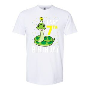 Kids Snakes Its My 7th Birthday 7 Year Old Birthday Softstyle CVC T-Shirt