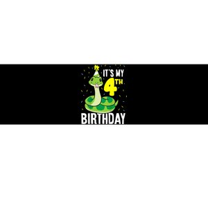 Kids Snakes Its My 4th Birthday 4 Year Old Birthday Bumper Sticker