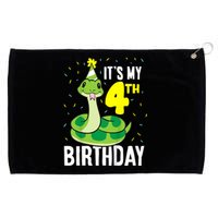 Kids Snakes Its My 4th Birthday 4 Year Old Birthday Grommeted Golf Towel