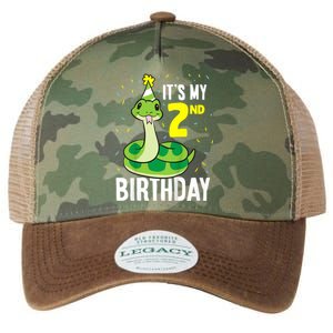 Kids Snakes Its My 2nd Birthday 2 Year Old Birthday Legacy Tie Dye Trucker Hat