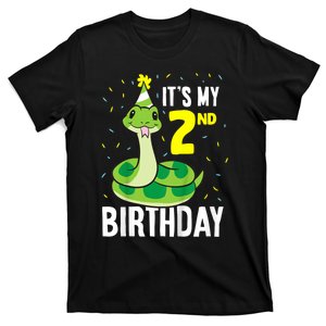 Kids Snakes Its My 2nd Birthday 2 Year Old Birthday T-Shirt