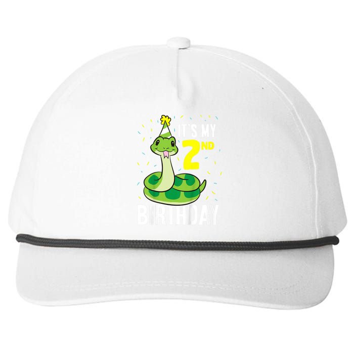 Kids Snakes Its My 2nd Birthday 2 Year Old Birthday Snapback Five-Panel Rope Hat