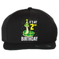 Kids Snakes Its My 2nd Birthday 2 Year Old Birthday Wool Snapback Cap