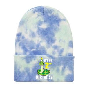 Kids Snakes Its My 2nd Birthday 2 Year Old Birthday Tie Dye 12in Knit Beanie