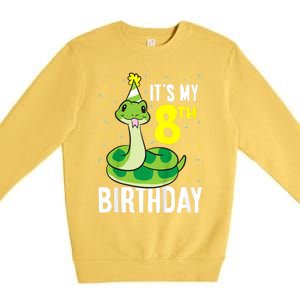 Kids Snakes Its My 8th Birthday 8 Year Old Birthday Premium Crewneck Sweatshirt