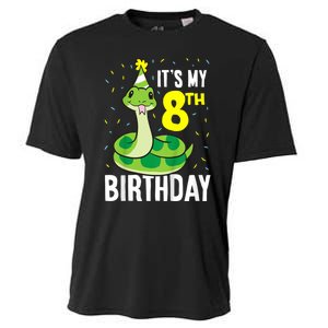 Kids Snakes Its My 8th Birthday 8 Year Old Birthday Cooling Performance Crew T-Shirt