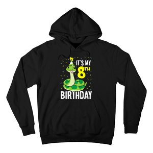 Kids Snakes Its My 8th Birthday 8 Year Old Birthday Hoodie