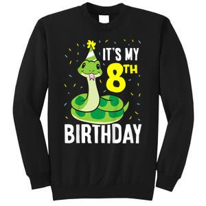 Kids Snakes Its My 8th Birthday 8 Year Old Birthday Sweatshirt