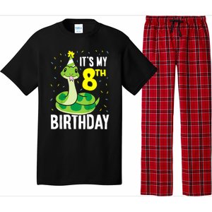 Kids Snakes Its My 8th Birthday 8 Year Old Birthday Pajama Set