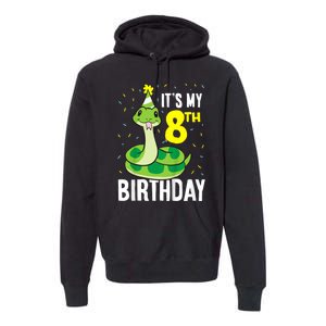 Kids Snakes Its My 8th Birthday 8 Year Old Birthday Premium Hoodie