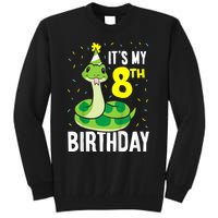 Kids Snakes Its My 8th Birthday 8 Year Old Birthday Tall Sweatshirt