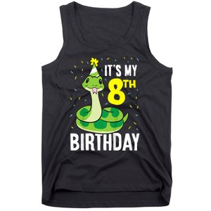 Kids Snakes Its My 8th Birthday 8 Year Old Birthday Tank Top