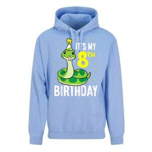 Kids Snakes Its My 8th Birthday 8 Year Old Birthday Unisex Surf Hoodie