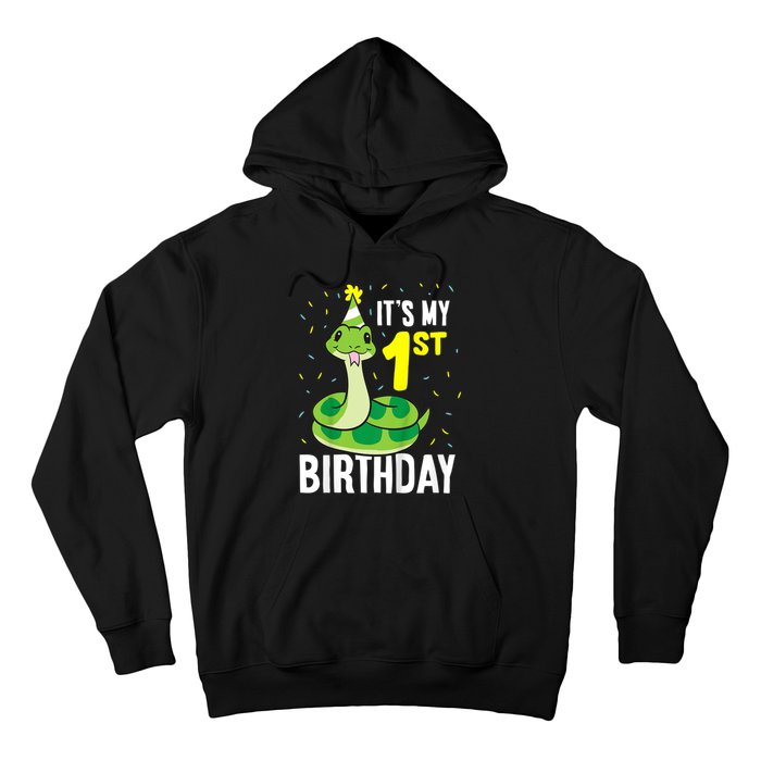 Kids Snakes Its My 1st Birthday 1 Year Old Birthday Hoodie