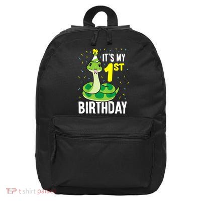 Kids Snakes Its My 1st Birthday 1 Year Old Birthday 16 in Basic Backpack