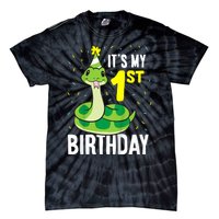 Kids Snakes Its My 1st Birthday 1 Year Old Birthday Tie-Dye T-Shirt