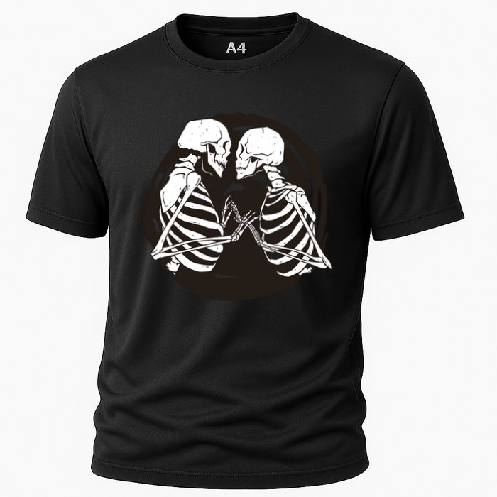 Kissing Skeletons In Love Cooling Performance Crew T-Shirt