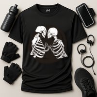 Kissing Skeletons In Love Cooling Performance Crew T-Shirt