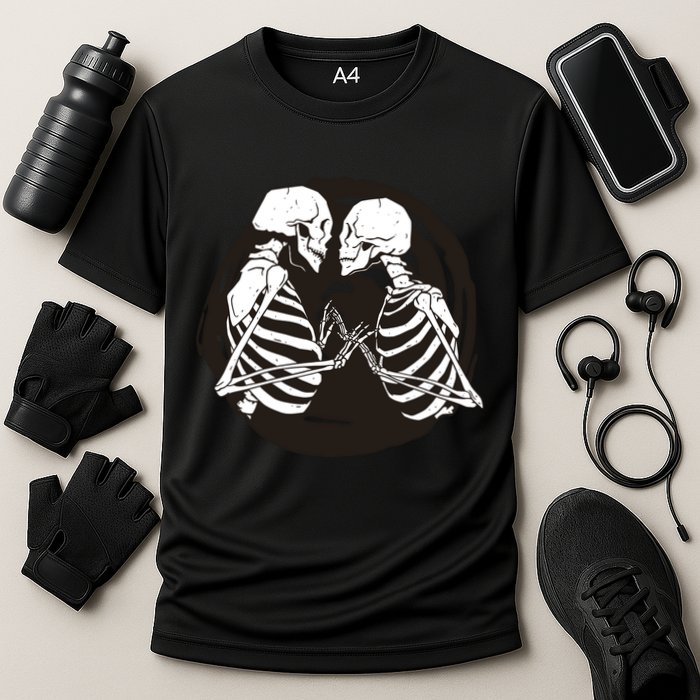 Kissing Skeletons In Love Cooling Performance Crew T-Shirt
