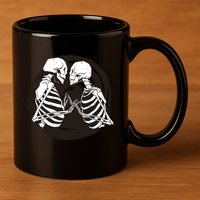 Kissing Skeletons In Love 11oz C Handle Ceramic Mug
