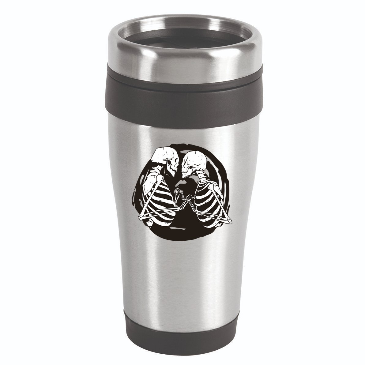 Kissing Skeletons In Love 16oz Travel Tumbler
