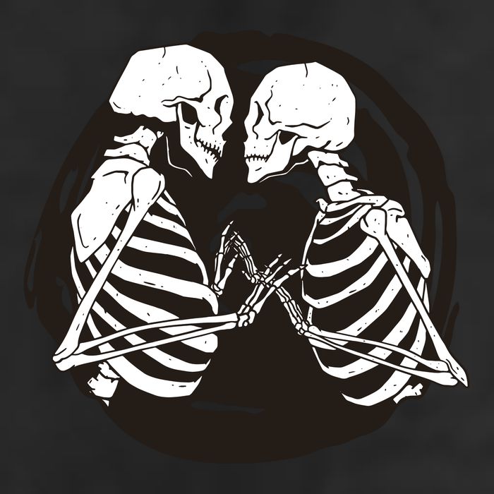 Kissing Skeletons In Love Trucker Hat