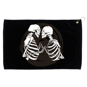 Kissing Skeletons In Love Grommeted Golf Towel