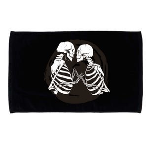 Kissing Skeletons In Love Microfiber Hand Towel