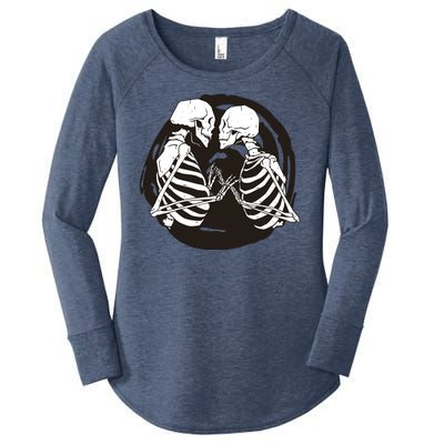 Kissing Skeletons In Love Women's Perfect Tri Tunic Long Sleeve Shirt