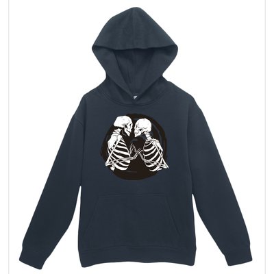 Kissing Skeletons In Love Urban Pullover Hoodie