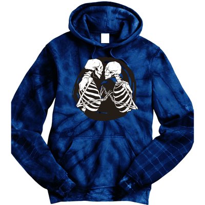 Kissing Skeletons In Love Tie Dye Hoodie